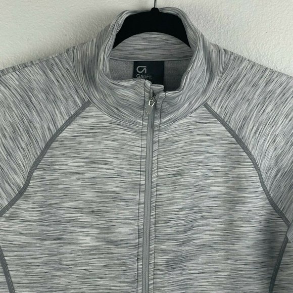 Gap Fit Jacket Women's Size M Full Zip Long Sleeve Athletic Track Heather Gray - Picture 4 of 12